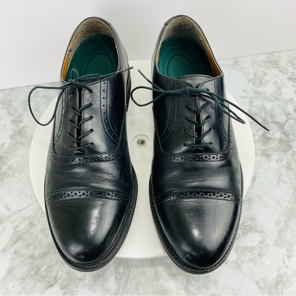 Rockport Leather Oxfords Mens 11 Black Moc Toe Lace Up Career Office Lace Up - Picture 5 of 8